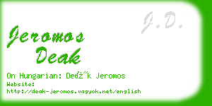 jeromos deak business card